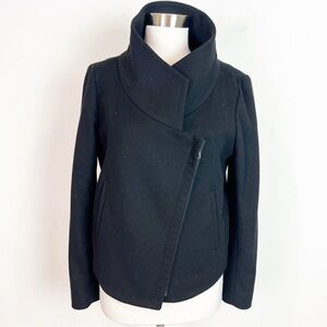 HELMUT LANG BLACK MOTO VIRGIN WOOL JACKET WOMENS SZ LARGE